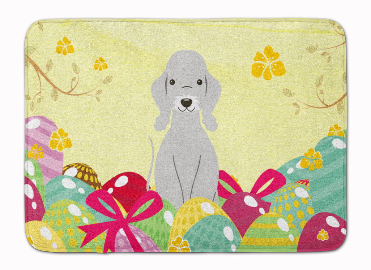 Easter Eggs Bedlington Terrier Blue Machine Washable Memory Foam Mat BB6090RUG - the-store.com