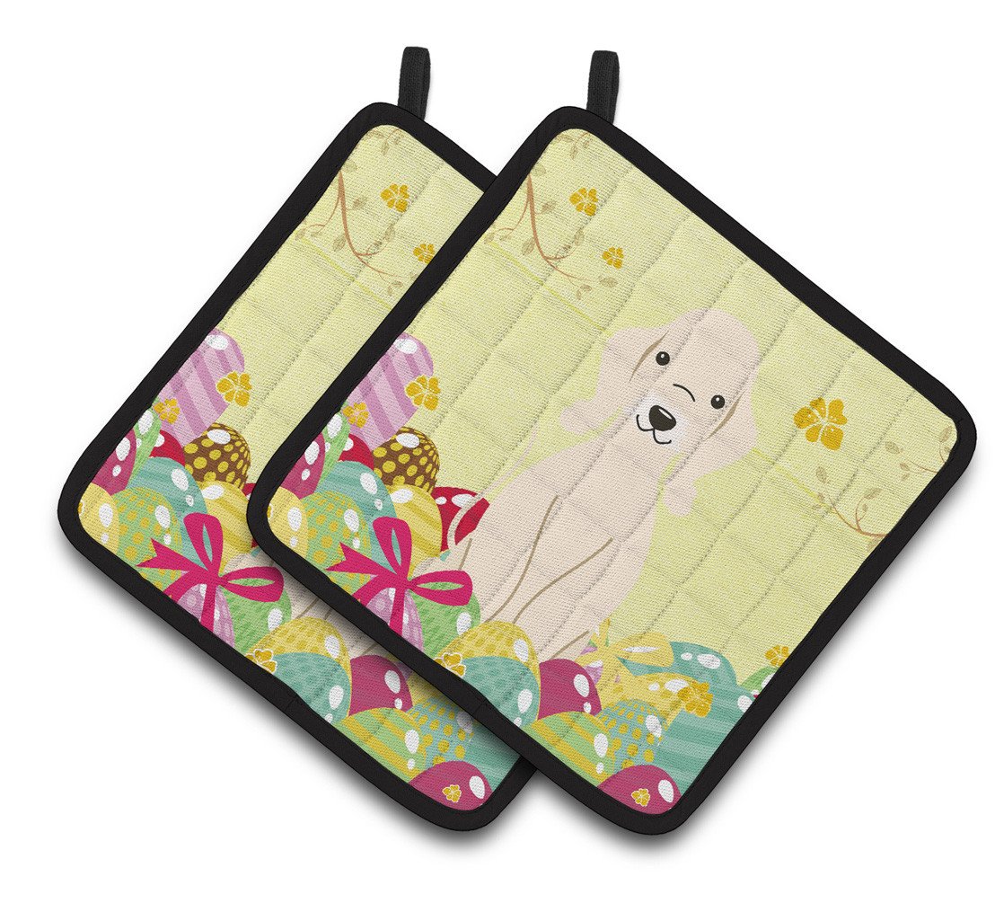 Easter Eggs Bedlington Terrier Sandy Pair of Pot Holders BB6091PTHD by Caroline&#39;s Treasures