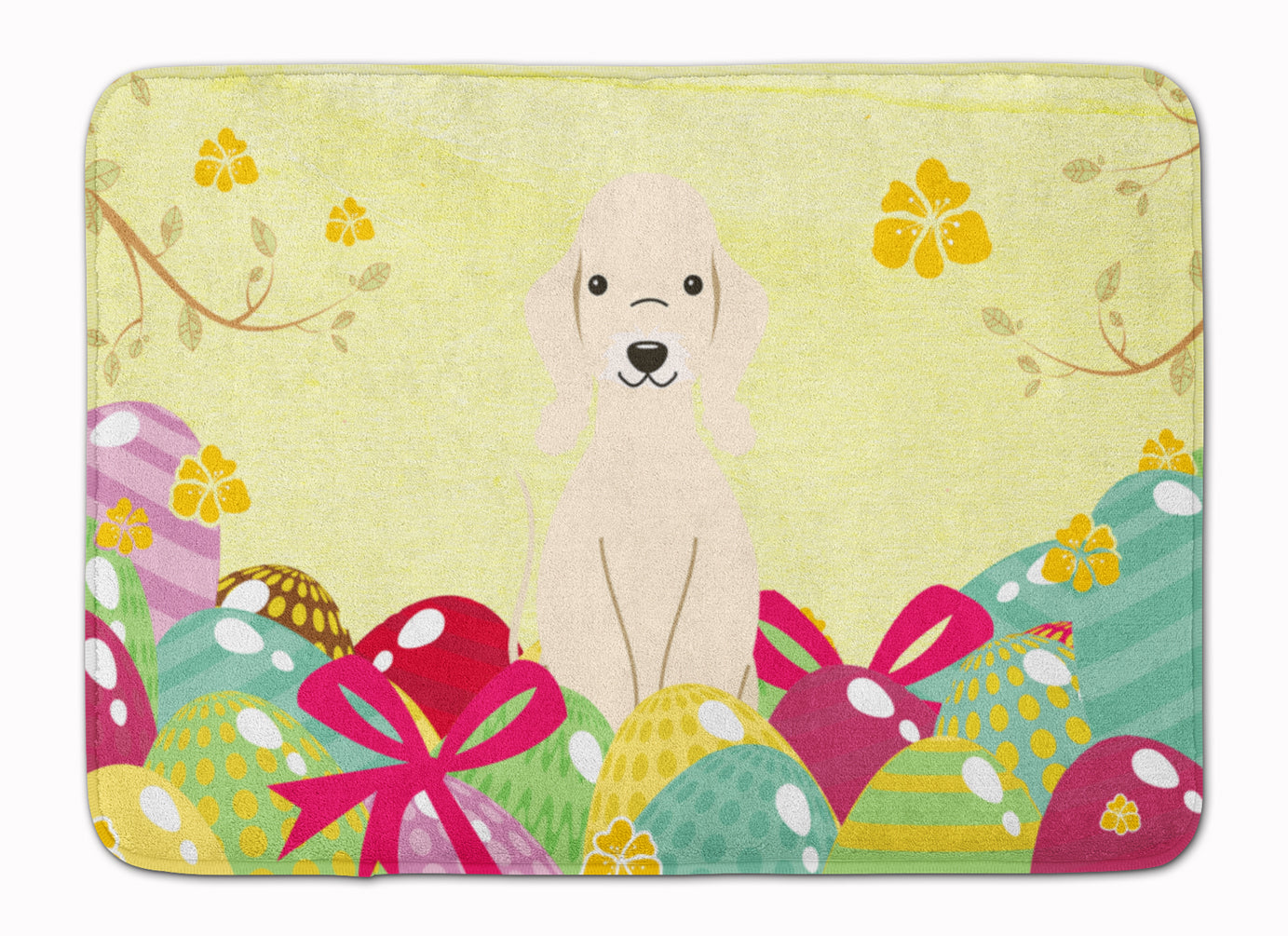 Easter Eggs Bedlington Terrier Sandy Machine Washable Memory Foam Mat BB6091RUG - the-store.com