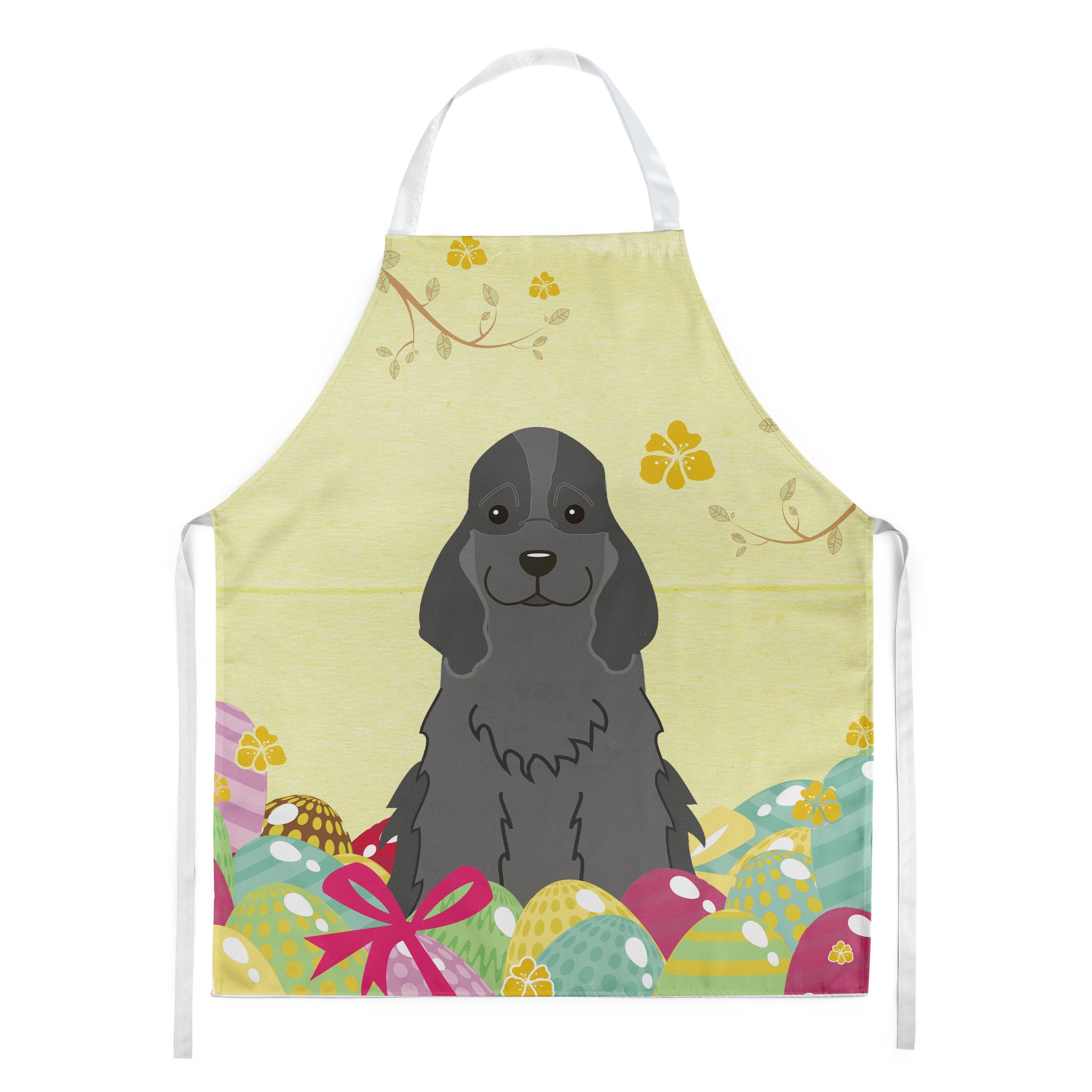 Easter Eggs Cocker Spaniel Black Apron BB6092APRON  the-store.com.