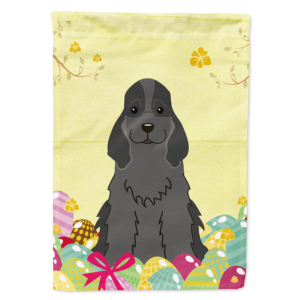 Easter Eggs Cocker Spaniel Black Flag Canvas House Size BB6092CHF  the-store.com.