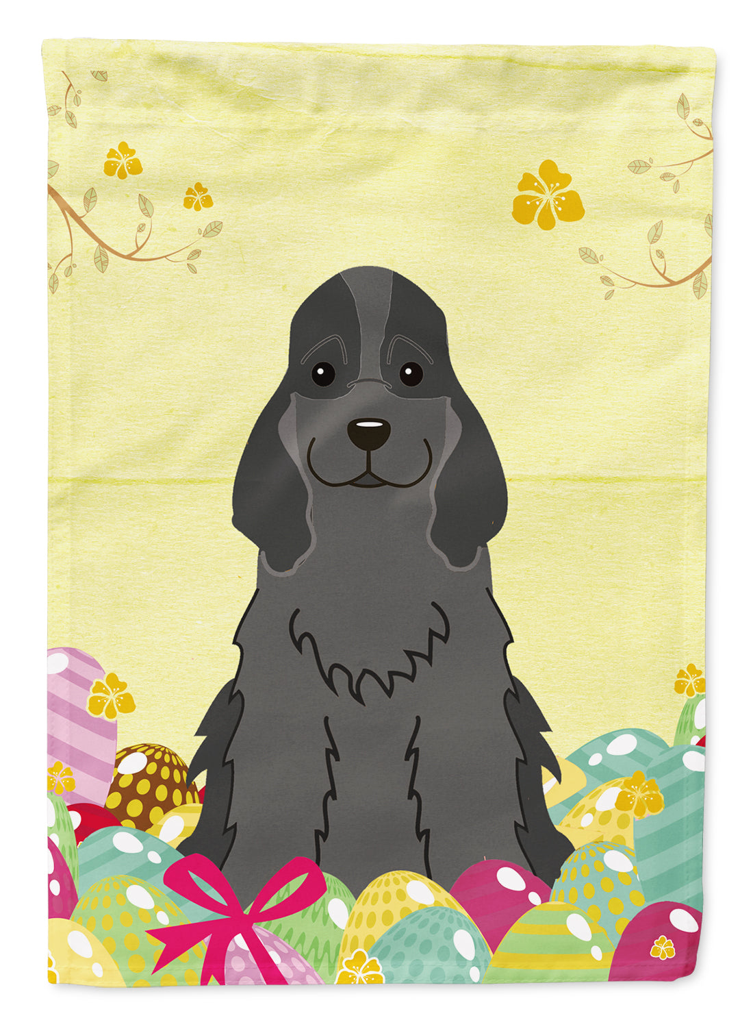 Easter Eggs Cocker Spaniel Black Flag Garden Size BB6092GF  the-store.com.