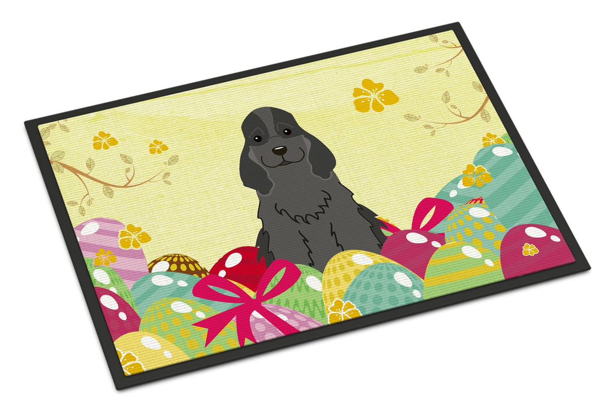 Easter Eggs Cocker Spaniel Black Indoor or Outdoor Mat 24x36 BB6092JMAT by Caroline&#39;s Treasures