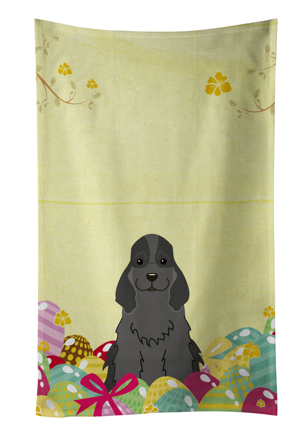 Easter Eggs Cocker Spaniel Black Kitchen Towel BB6092KTWL - the-store.com