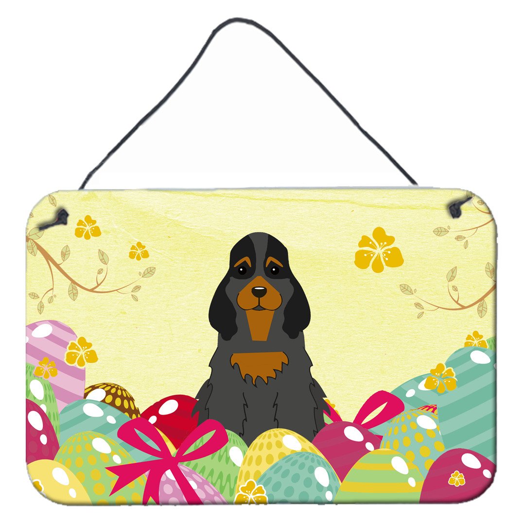 Easter Eggs Cocker Spaniel Black Tan Wall or Door Hanging Prints BB6093DS812 by Caroline's Treasures