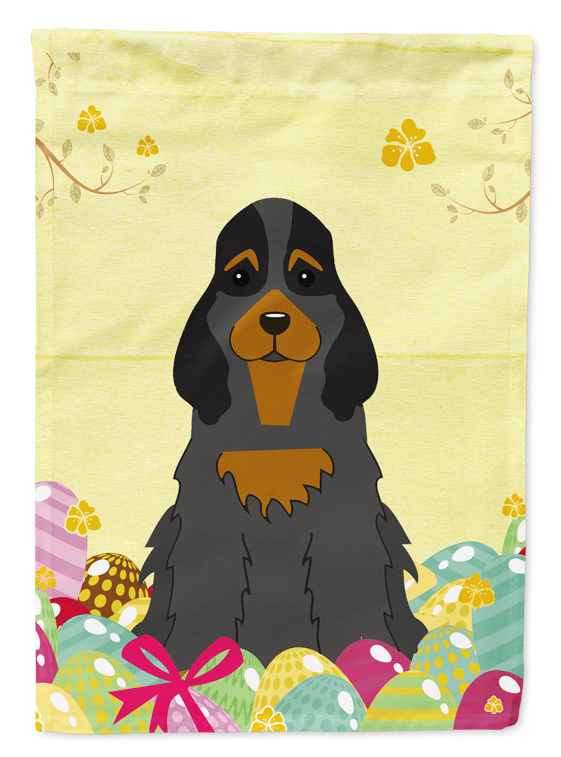 Easter Eggs Cocker Spaniel Black Tan Flag Garden Size BB6093GF  the-store.com.