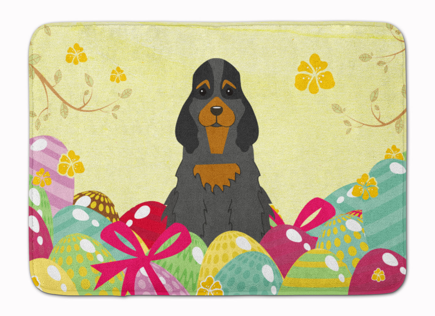 Easter Eggs Cocker Spaniel Black Tan Machine Washable Memory Foam Mat BB6093RUG - the-store.com