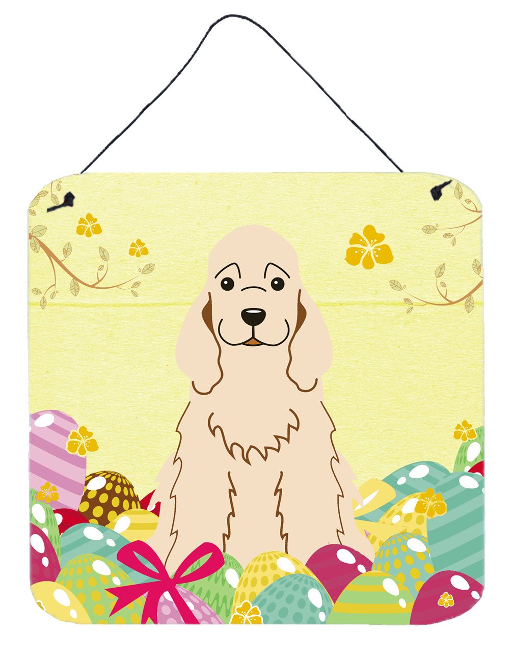 Easter Eggs Cocker Spaniel Buff Wall or Door Hanging Prints BB6094DS66 by Caroline&#39;s Treasures