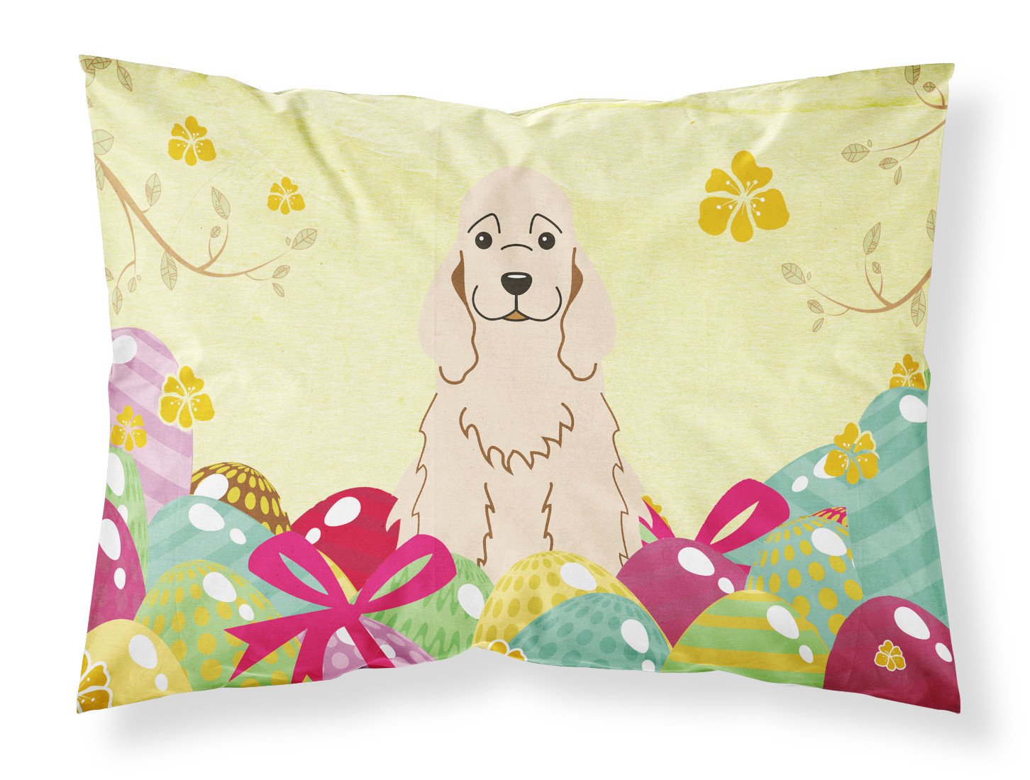 Easter Eggs Cocker Spaniel Buff Fabric Standard Pillowcase BB6094PILLOWCASE by Caroline's Treasures