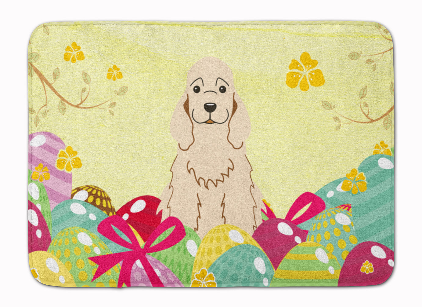 Easter Eggs Cocker Spaniel Buff Machine Washable Memory Foam Mat BB6094RUG - the-store.com