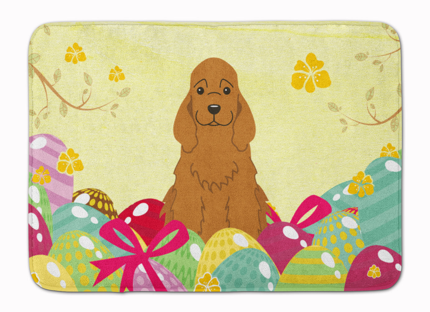 Easter Eggs Cocker Spaniel Red Machine Washable Memory Foam Mat BB6095RUG - the-store.com