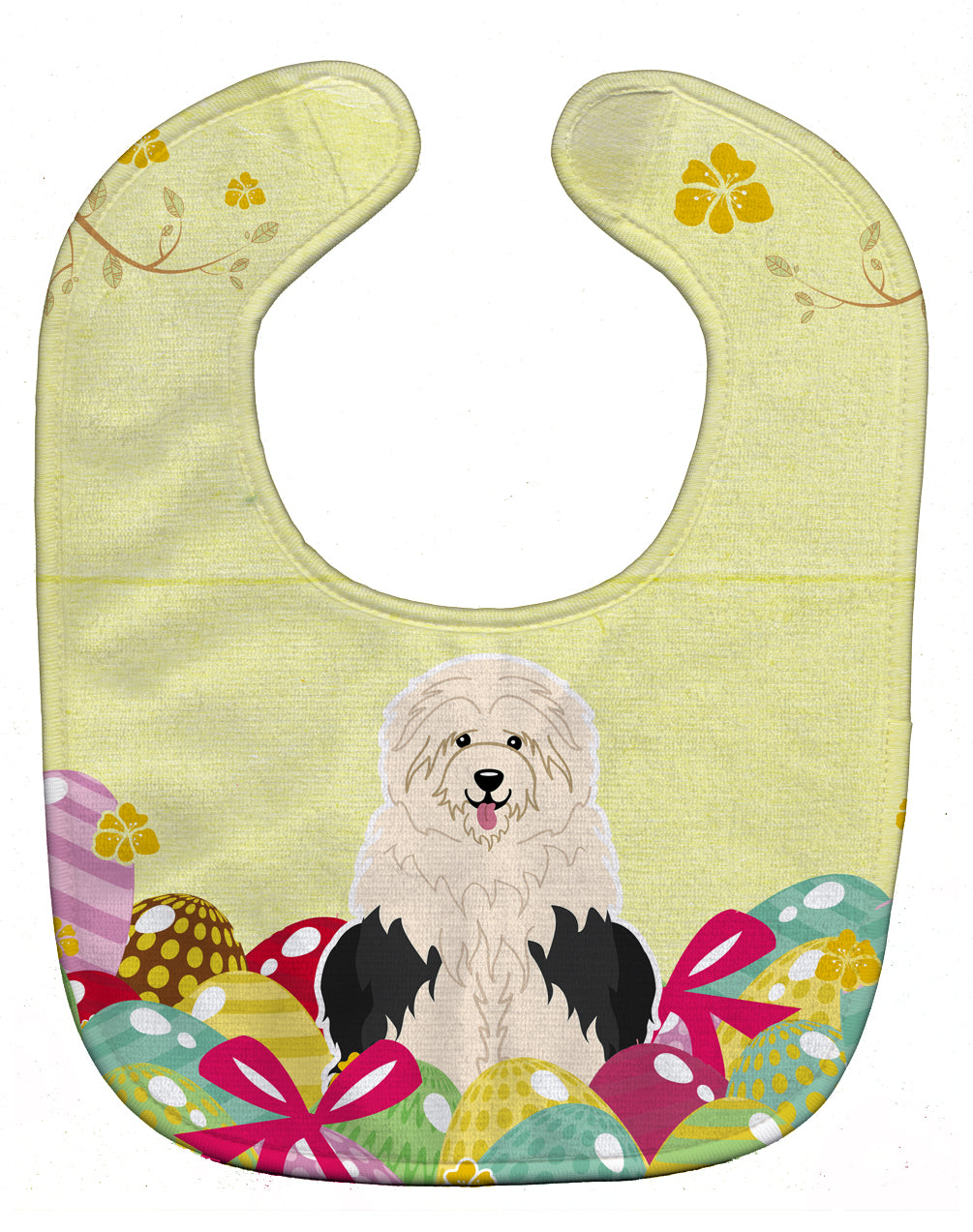 Easter Eggs Old English Sheepdog Baby Bib BB6096BIB - the-store.com