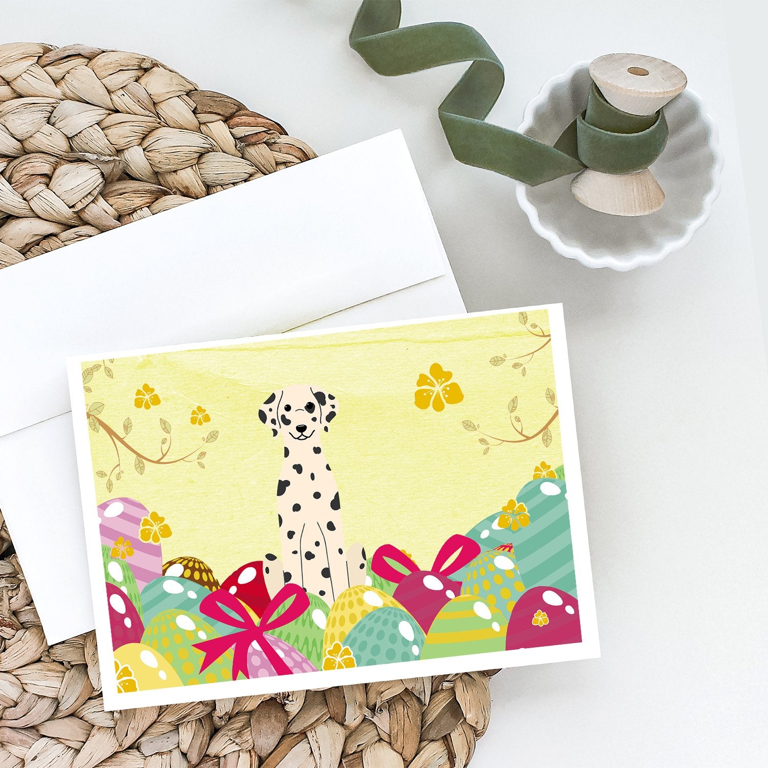 Buy this Easter Eggs Dalmatian Greeting Cards and Envelopes Pack of 8