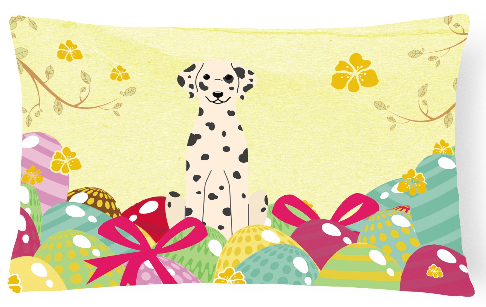 Easter Eggs Dalmatian Canvas Fabric Decorative Pillow BB6097PW1216 by Caroline's Treasures