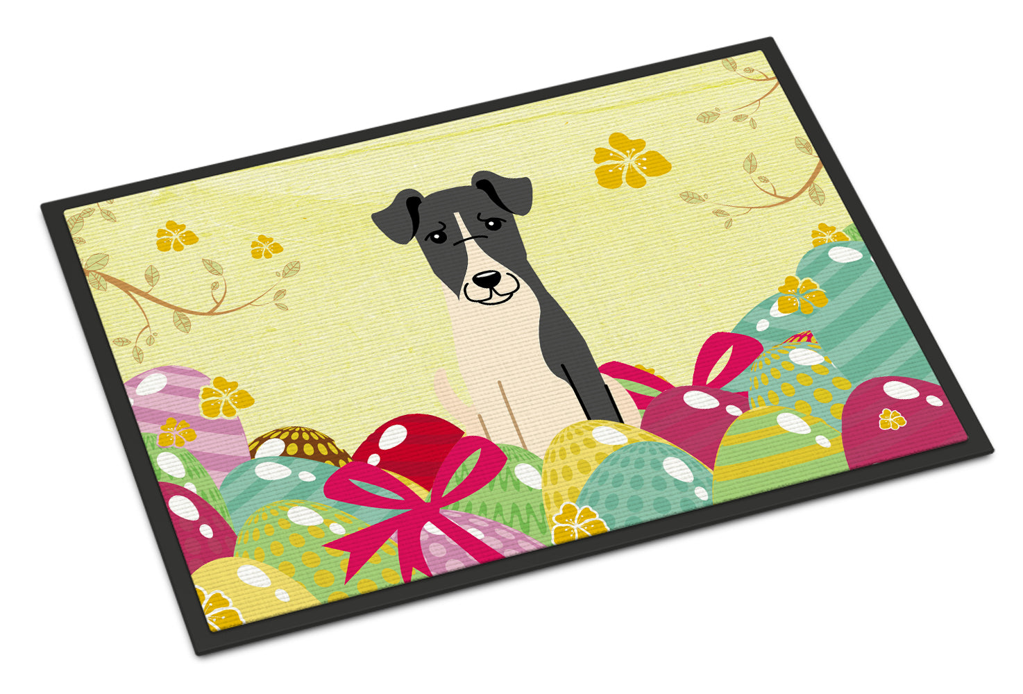 Easter Eggs Smooth Fox Terrier Indoor or Outdoor Mat 18x27 BB6098MAT - the-store.com