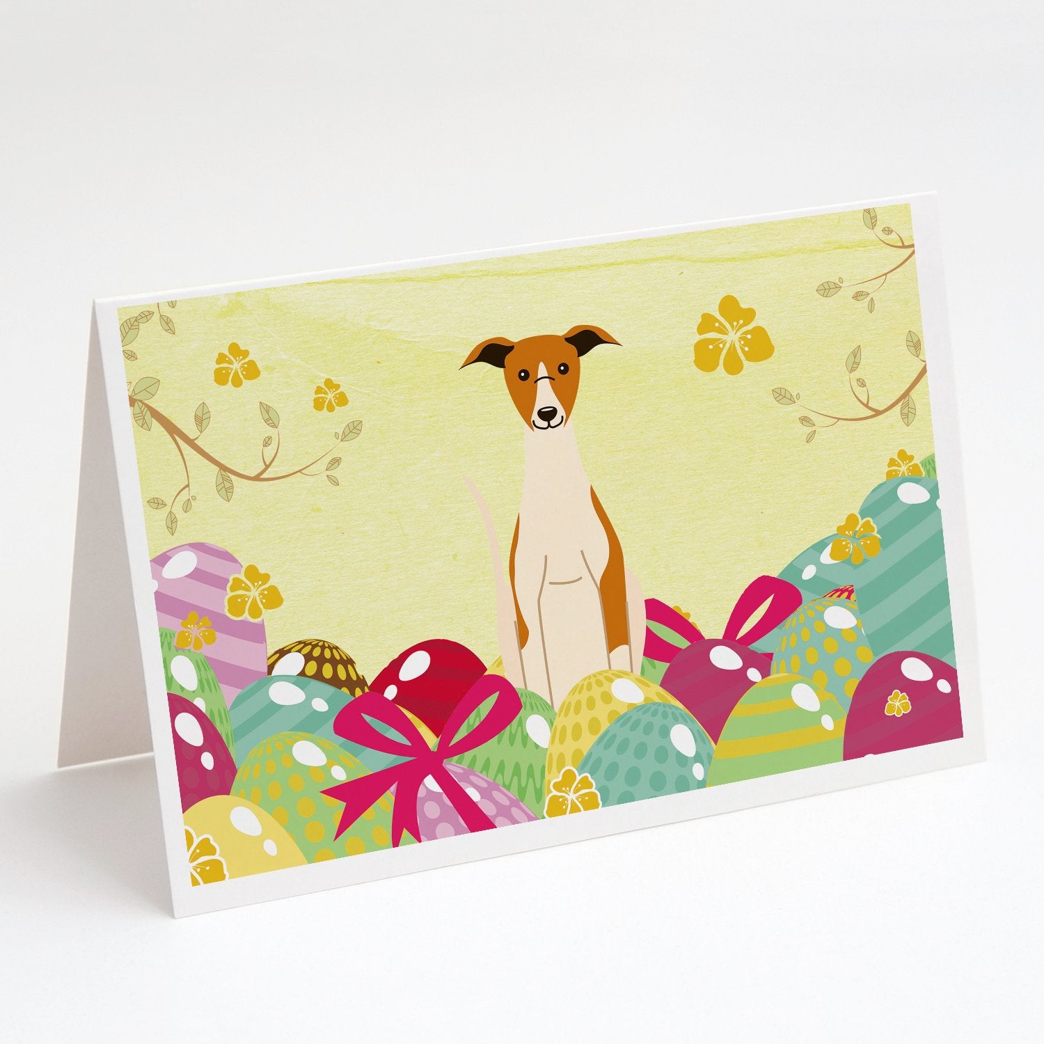 Buy this Easter Eggs Whippet Greeting Cards and Envelopes Pack of 8