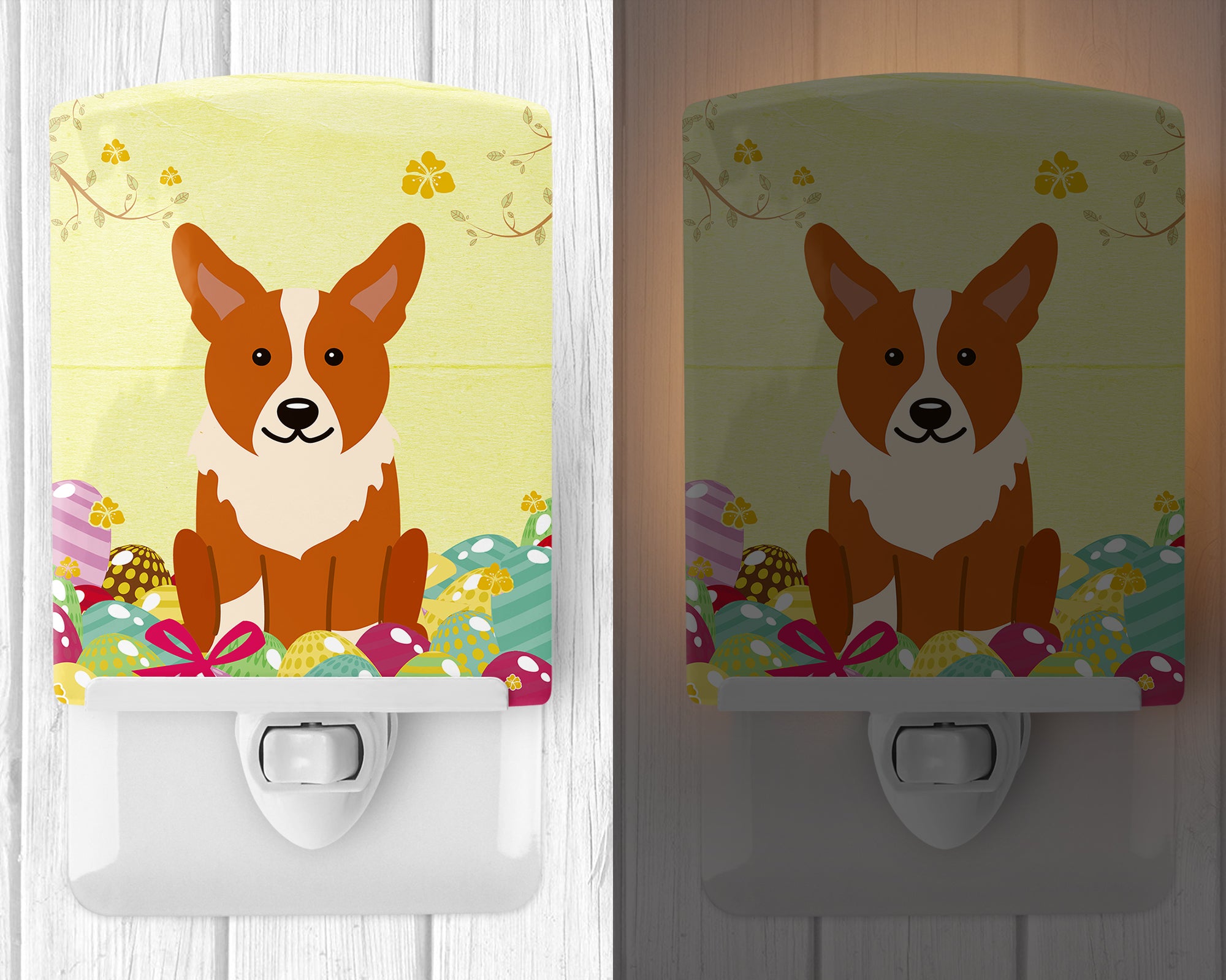 Easter Eggs Corgi Ceramic Night Light BB6100CNL - the-store.com