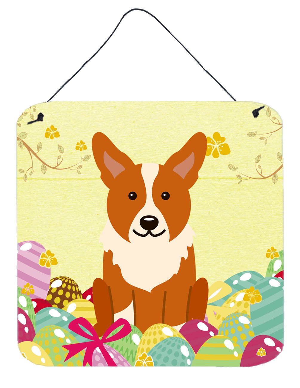 Easter Eggs Corgi Wall or Door Hanging Prints BB6100DS66 by Caroline's Treasures