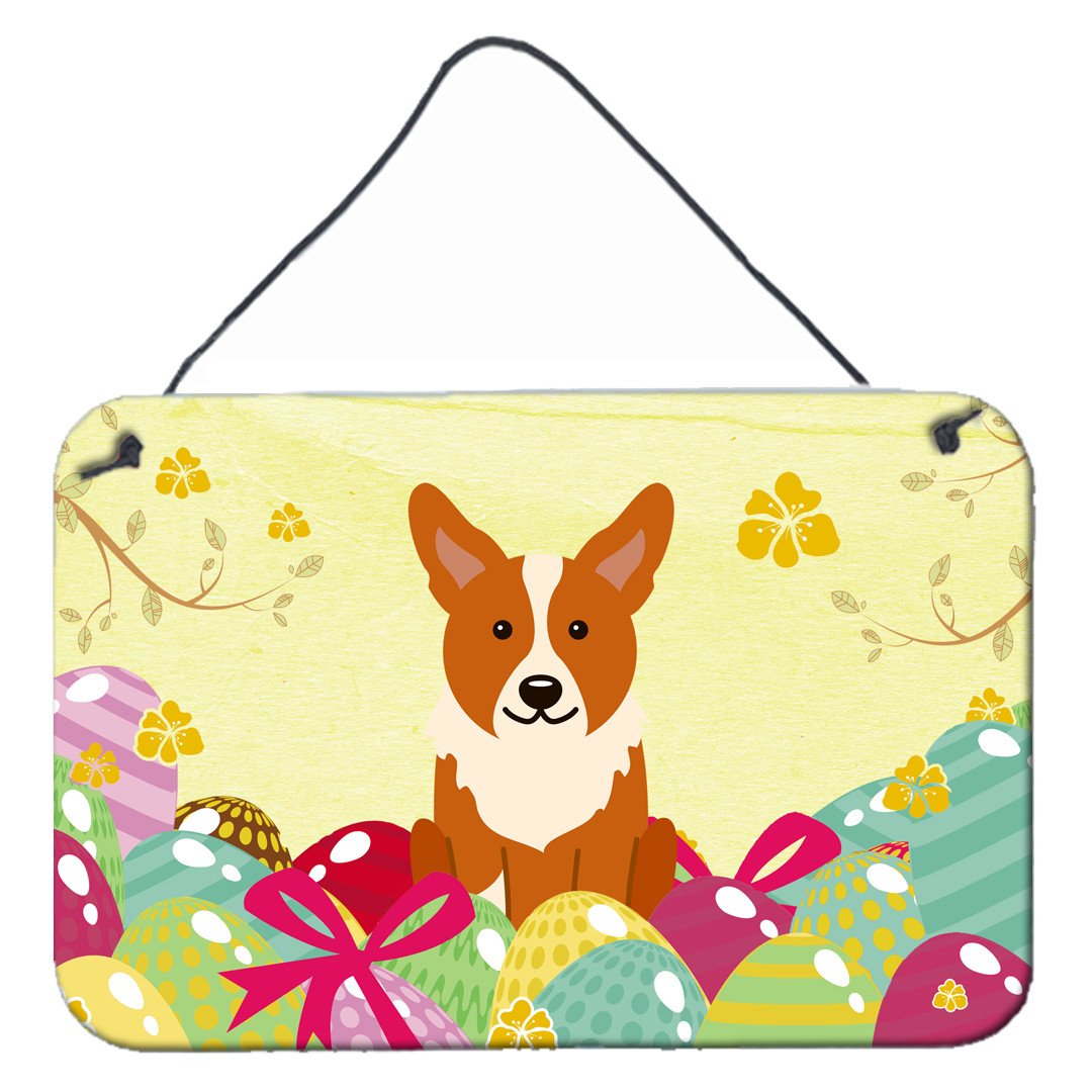 Easter Eggs Corgi Wall or Door Hanging Prints BB6100DS812 by Caroline&#39;s Treasures