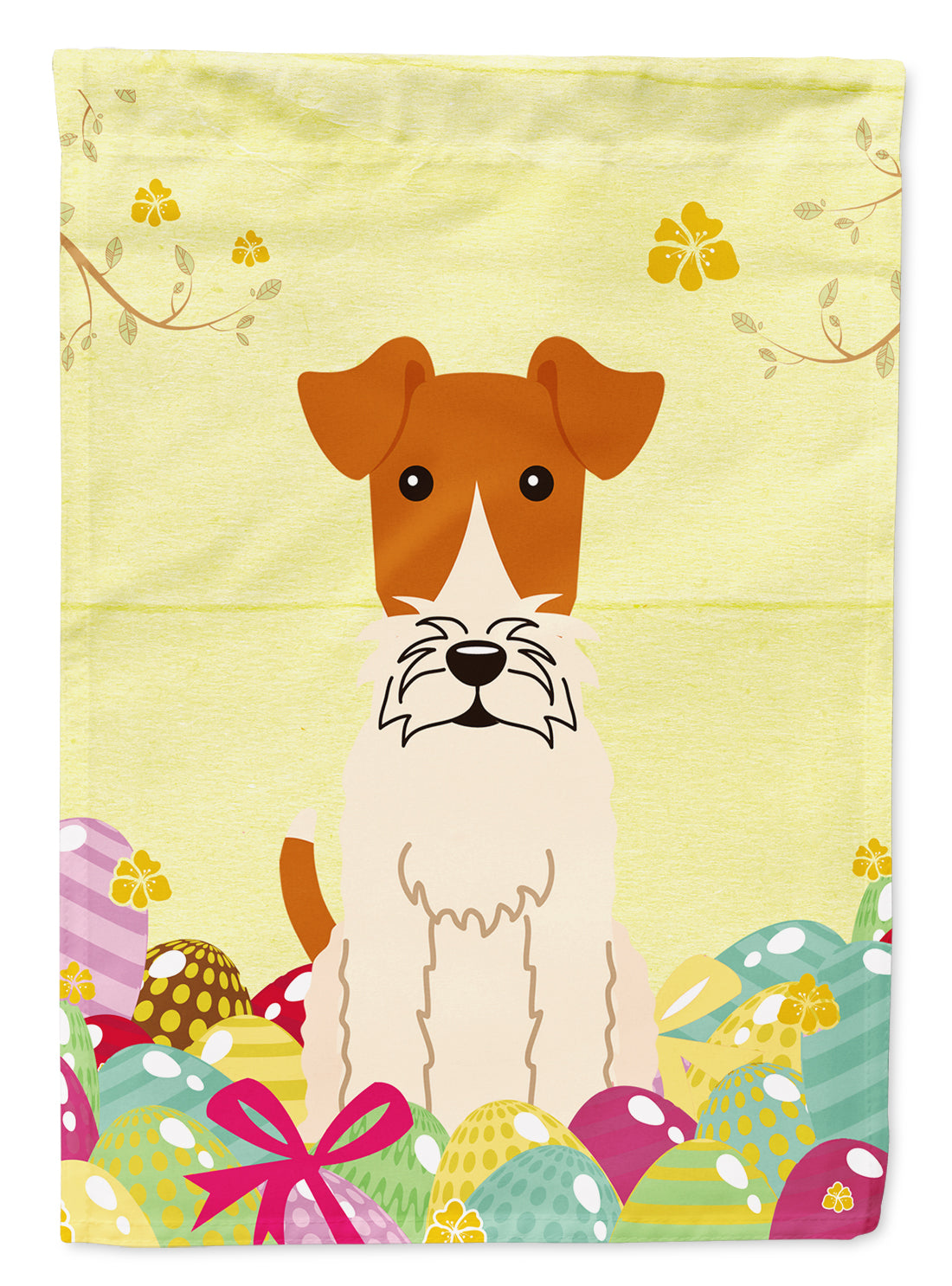 Easter Eggs Wire Fox Terrier Flag Garden Size BB6101GF  the-store.com.