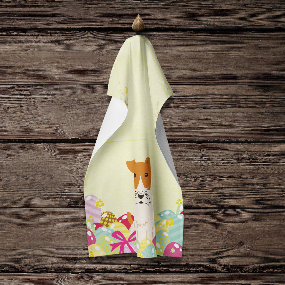 Easter Eggs Wire Fox Terrier Kitchen Towel BB6101KTWL - the-store.com