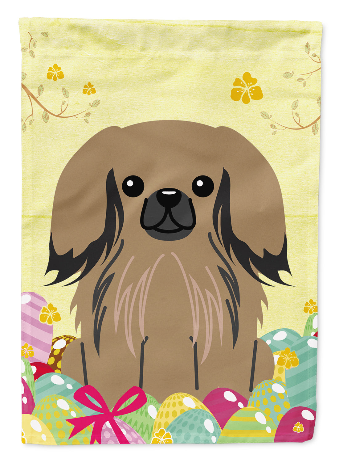 Easter Eggs Pekingnese Tan Flag Garden Size BB6102GF  the-store.com.