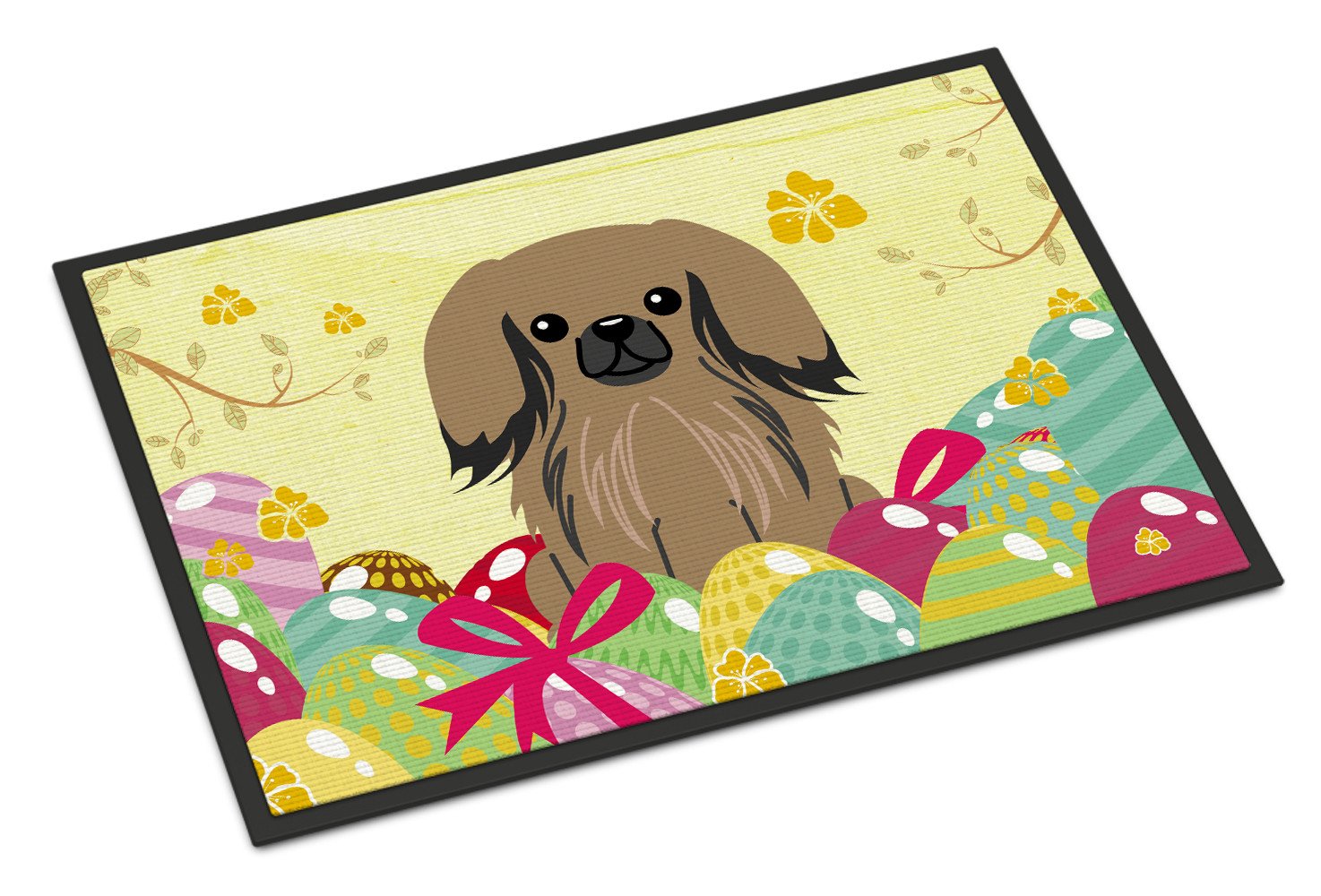 Easter Eggs Pekingnese Tan Indoor or Outdoor Mat 24x36 BB6102JMAT by Caroline's Treasures