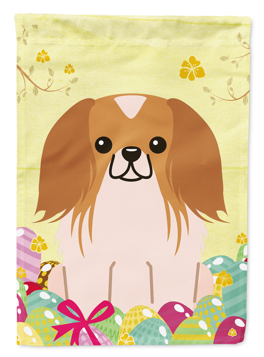 Easter Eggs Pekingnese Red White Flag Garden Size BB6103GF  the-store.com.