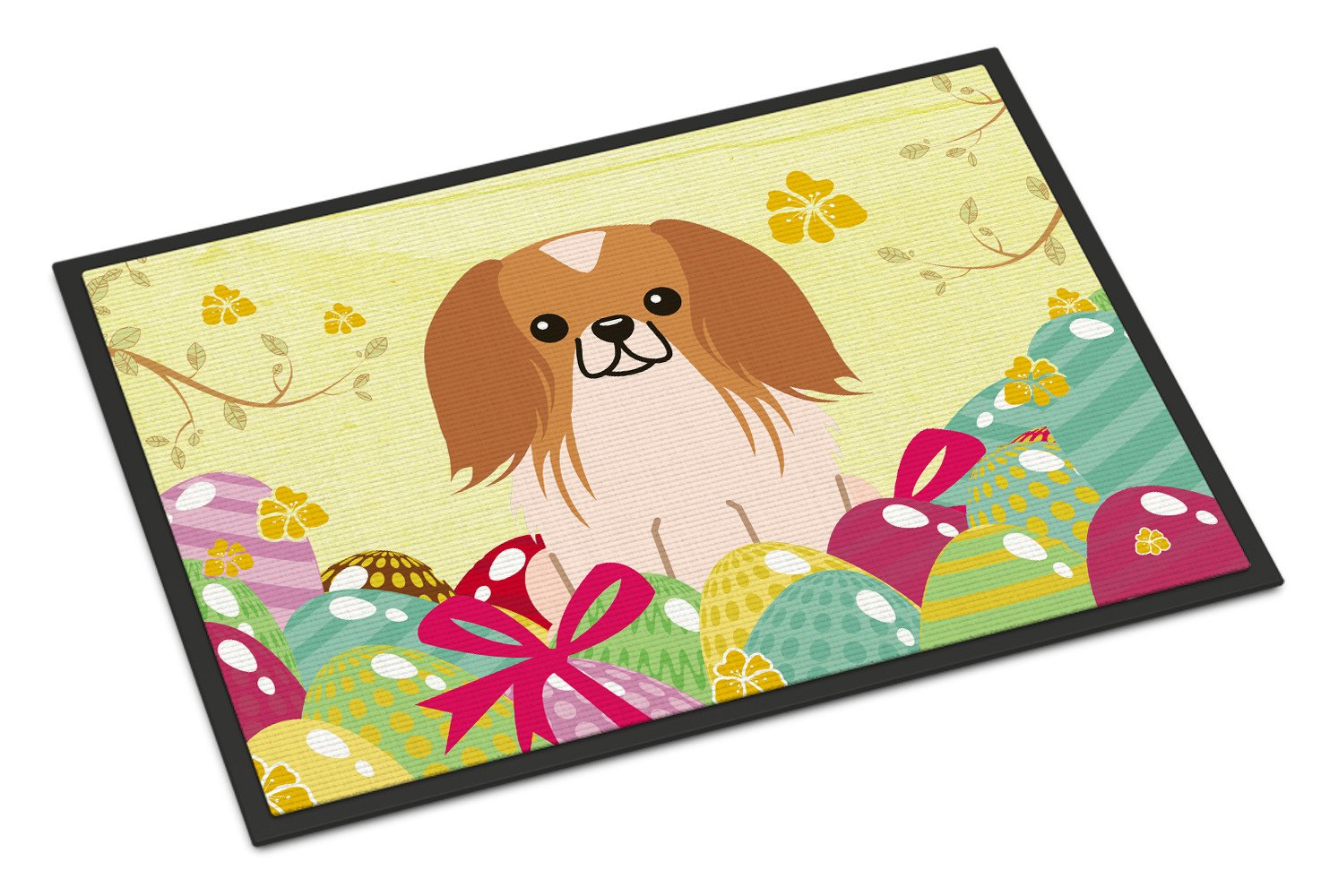 Easter Eggs Pekingnese Red White Indoor or Outdoor Mat 24x36 BB6103JMAT by Caroline's Treasures