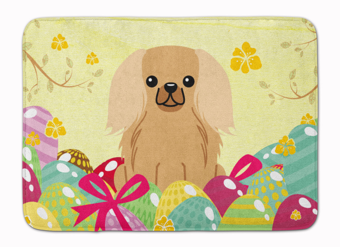 Easter Eggs Pekingnese Fawn Sable Machine Washable Memory Foam Mat BB6104RUG - the-store.com