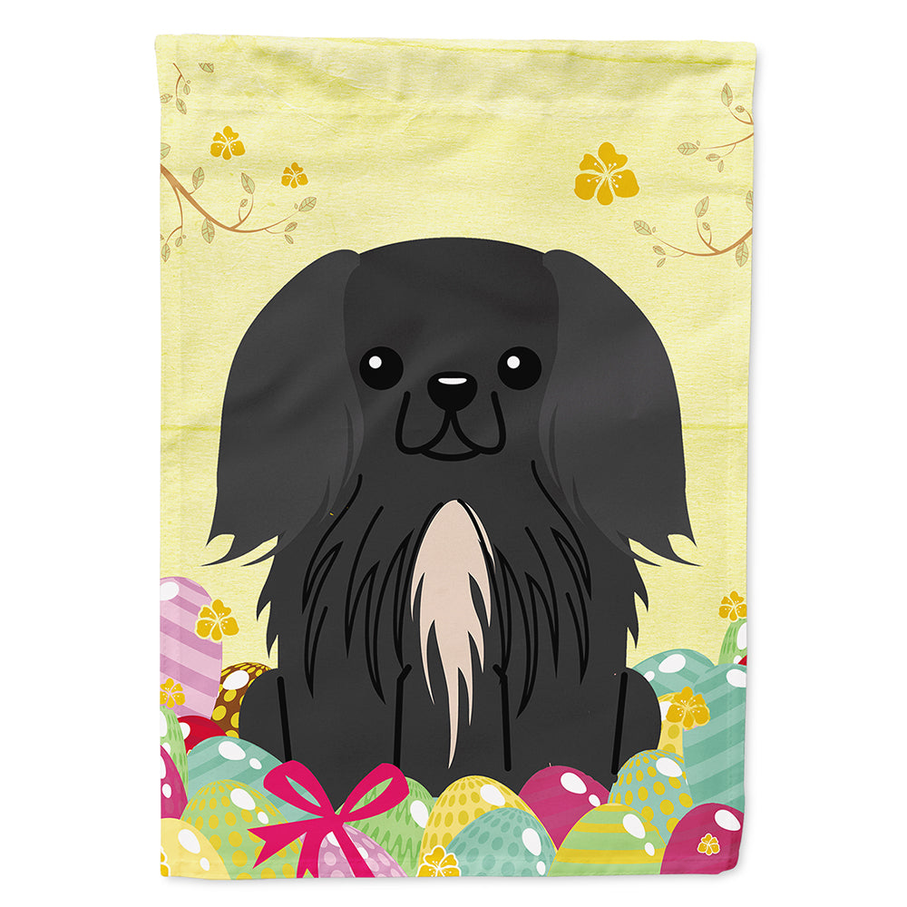 Easter Eggs Pekingnese Black Flag Canvas House Size BB6107CHF  the-store.com.