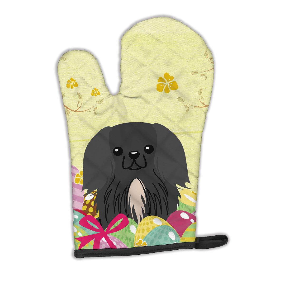 Easter Eggs Pekingnese Black Oven Mitt BB6107OVMT  the-store.com.