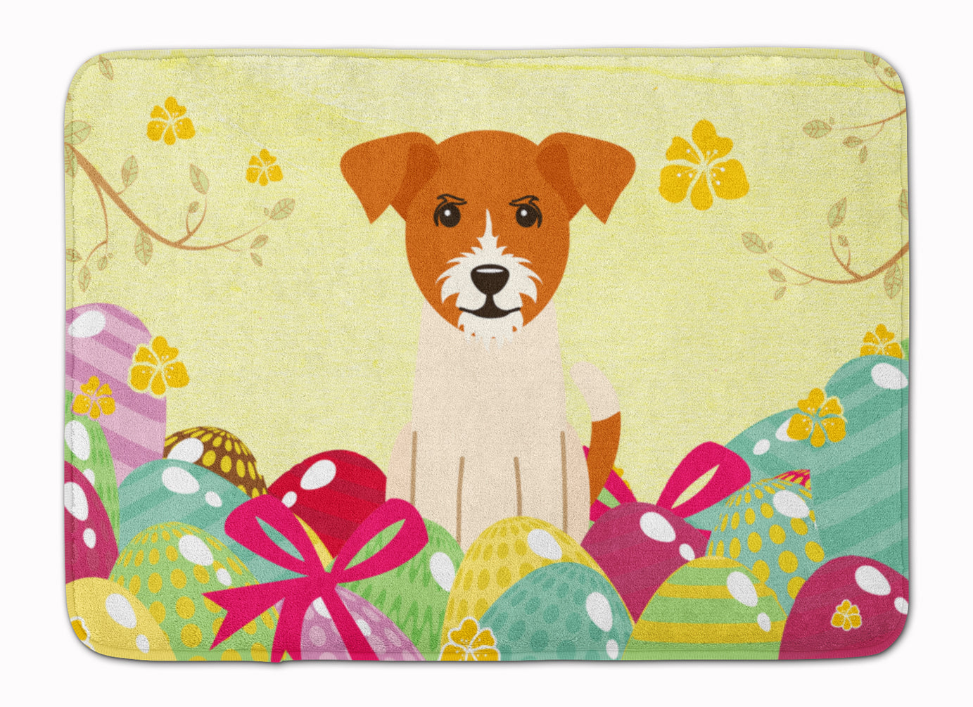 Easter Eggs Jack Russell Terrier Machine Washable Memory Foam Mat BB6108RUG - the-store.com