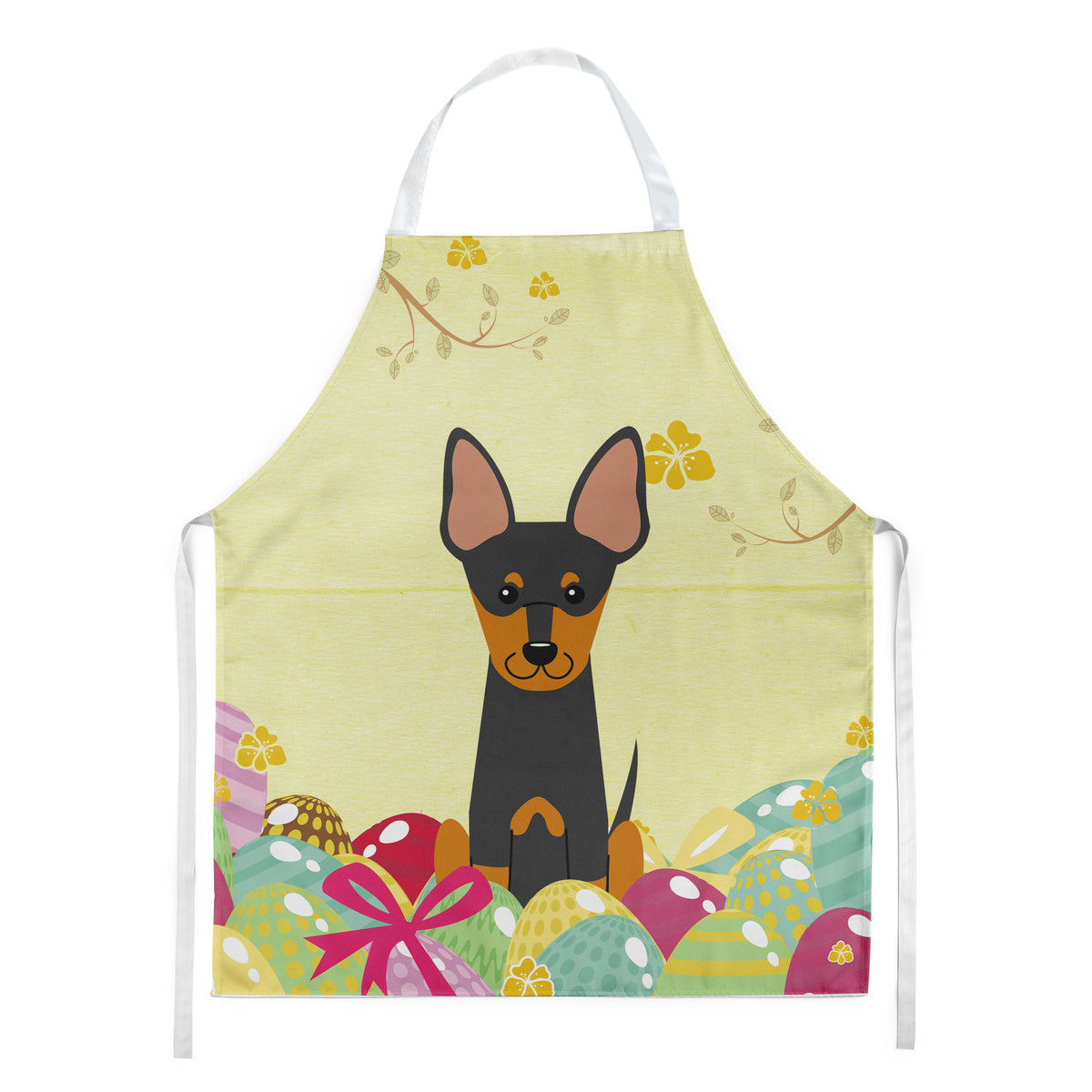 Easter Eggs English Toy Terrier Apron BB6109APRON  the-store.com.