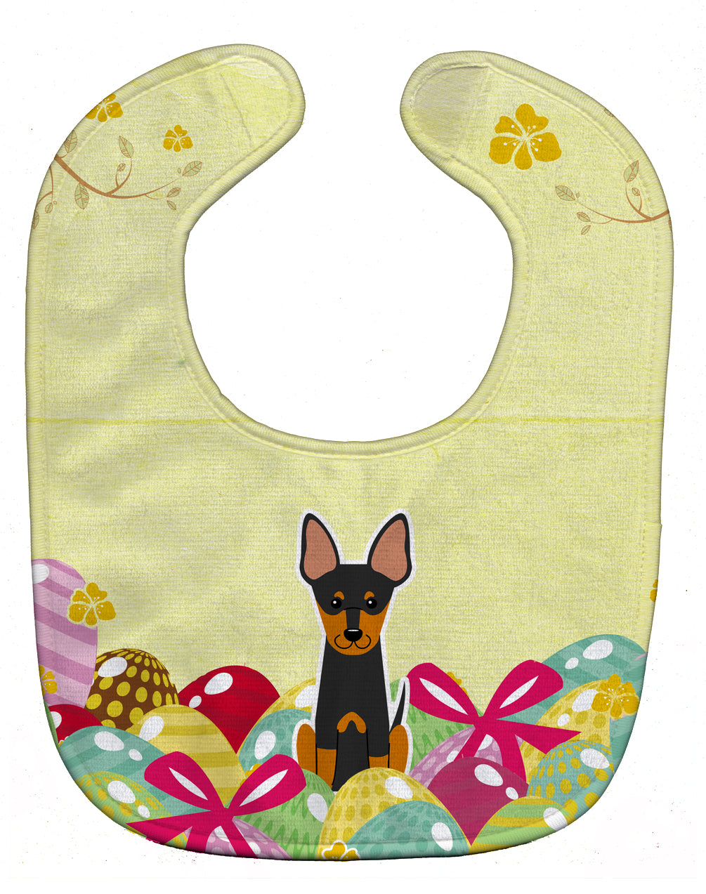 Easter Eggs English Toy Terrier Baby Bib BB6109BIB - the-store.com