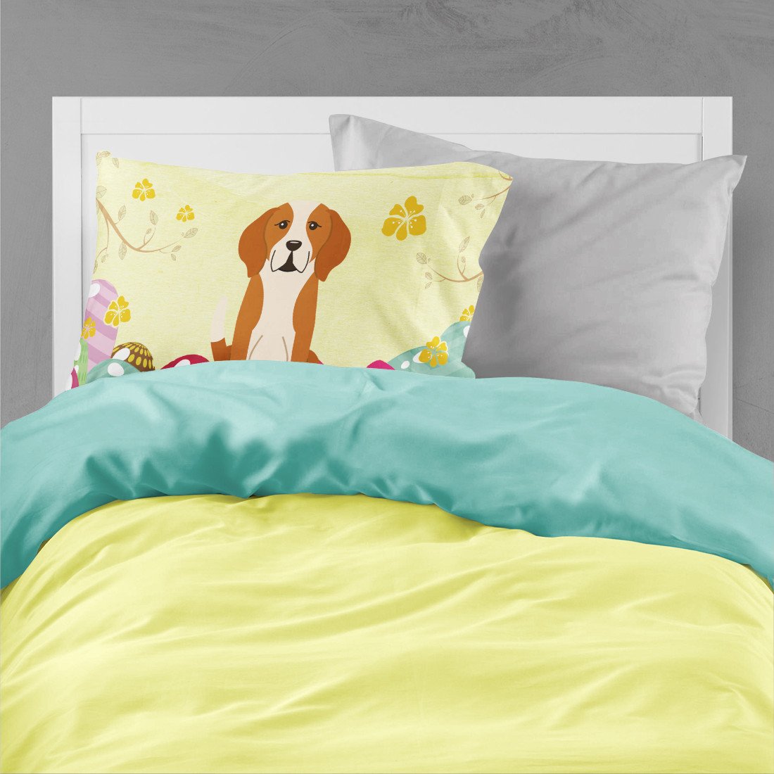 Easter Eggs English Foxhound Fabric Standard Pillowcase BB6110PILLOWCASE by Caroline's Treasures