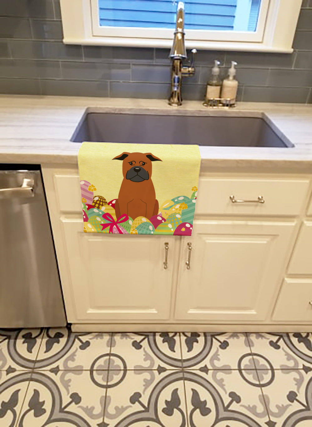 Easter Eggs Chinese Chongqing Dog Kitchen Towel BB6111KTWL - the-store.com