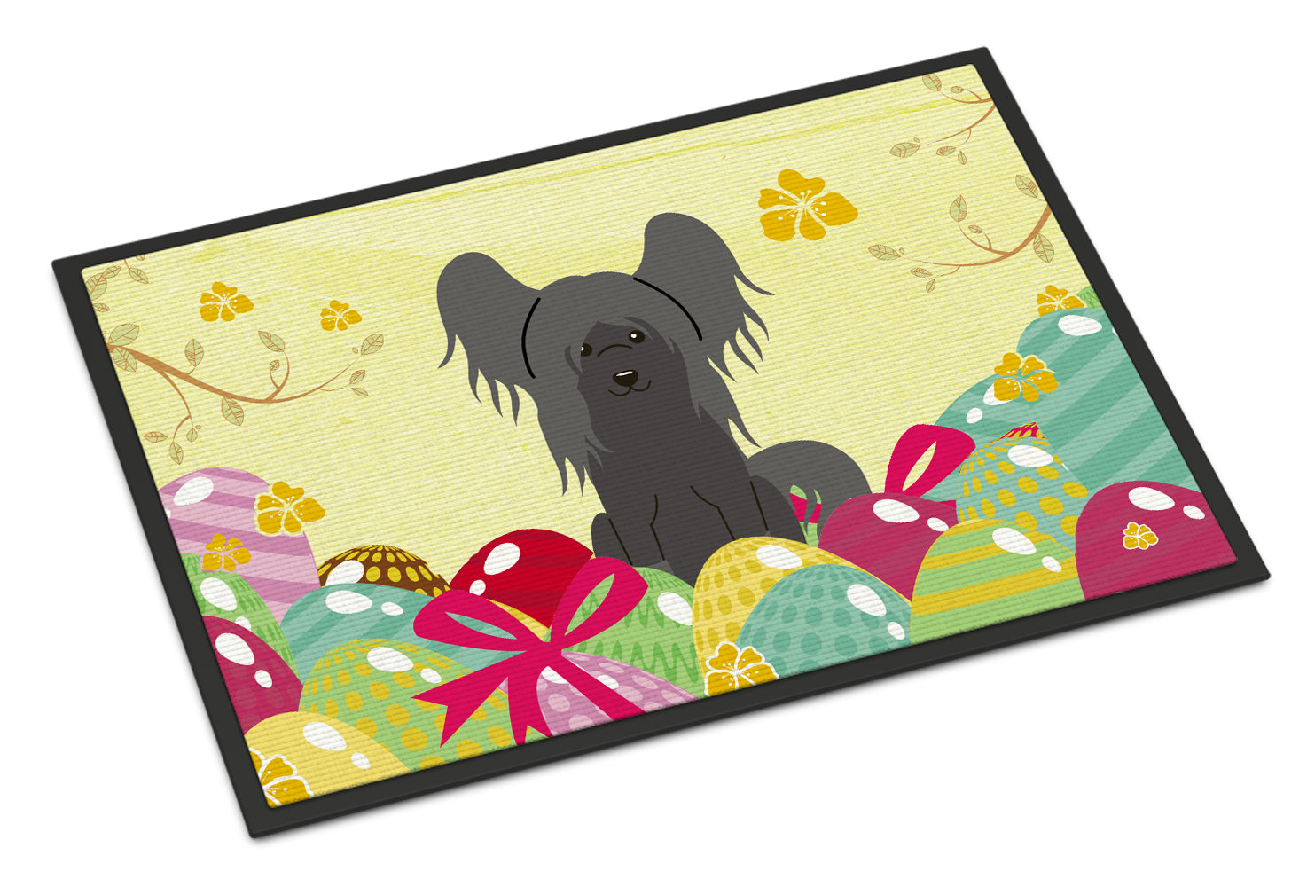 Easter Eggs Chinese Crested Black Indoor or Outdoor Mat 18x27 BB6112MAT - the-store.com