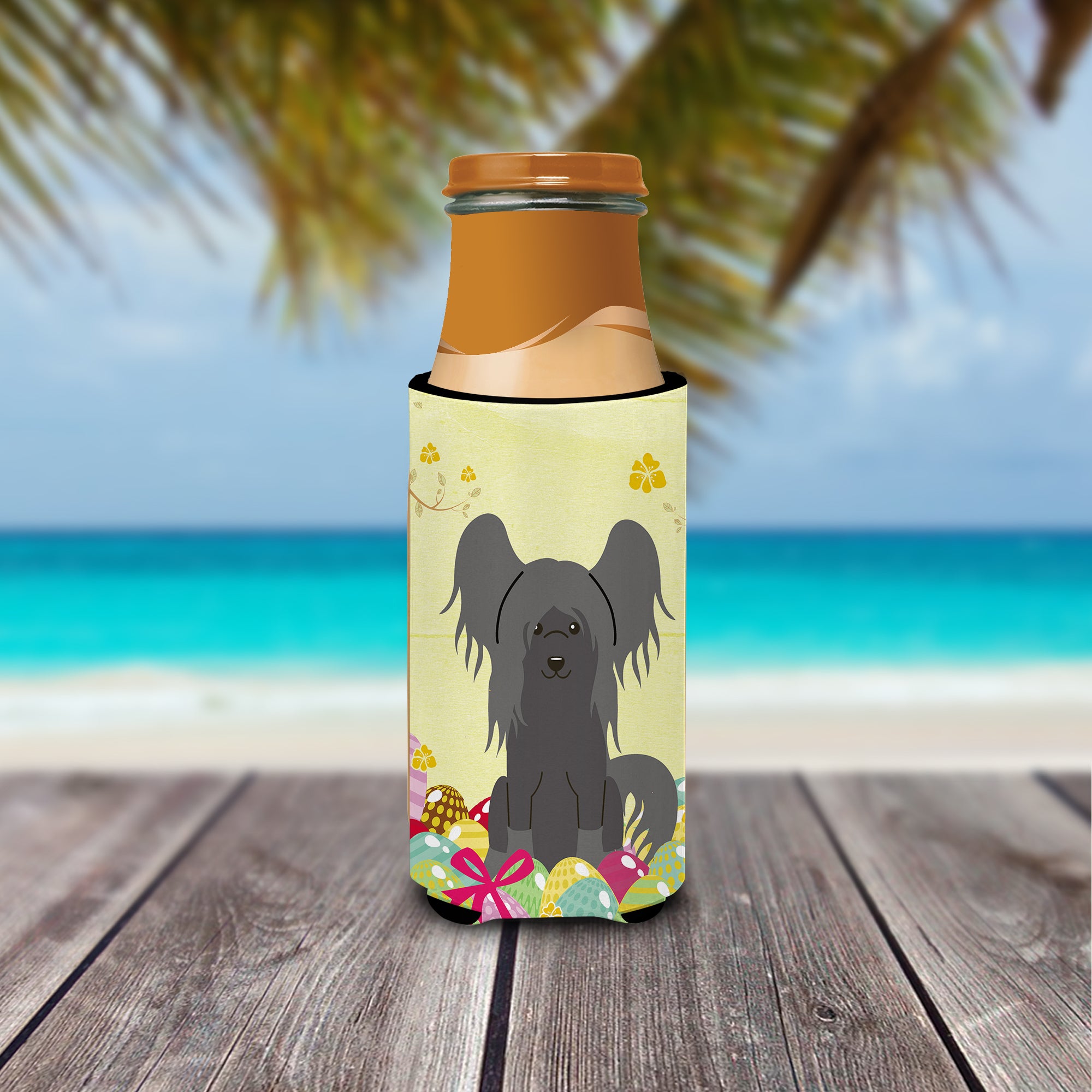 Easter Eggs Chinese Crested Black  Ultra Hugger for slim cans BB6112MUK  the-store.com.