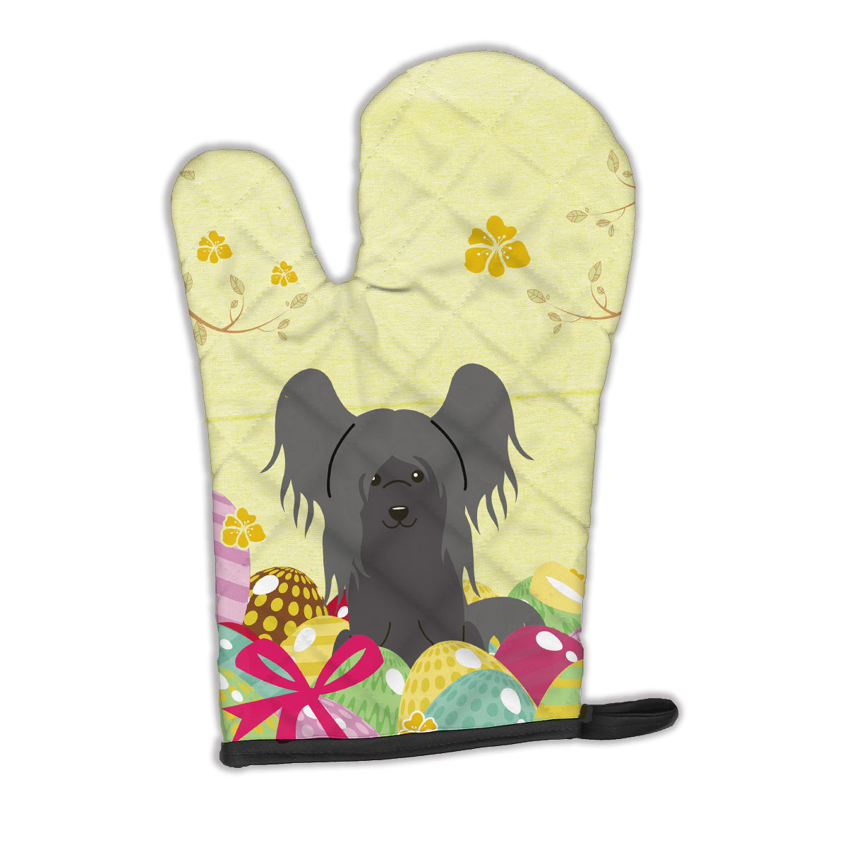 Easter Eggs Chinese Crested Black Oven Mitt BB6112OVMT  the-store.com.