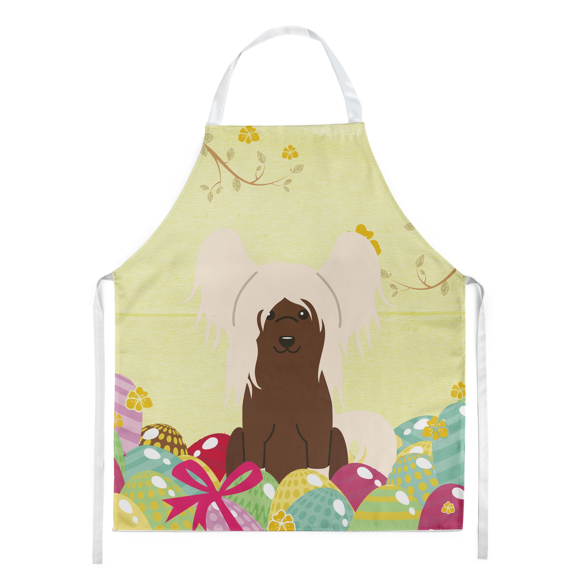 Easter Eggs Chinese Crested Cream Apron BB6113APRON  the-store.com.