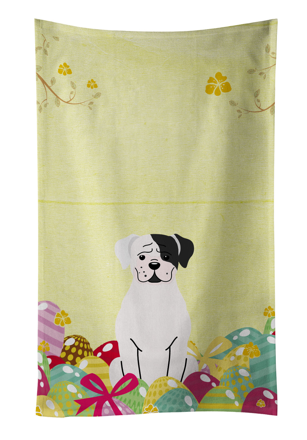 Easter Eggs White Boxer Cooper Kitchen Towel BB6114KTWL - the-store.com