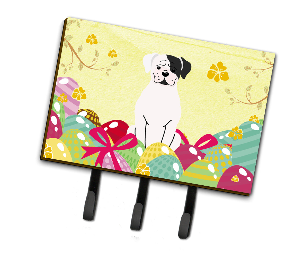 Easter Eggs White Boxer Cooper Leash or Key Holder BB6114TH68  the-store.com.