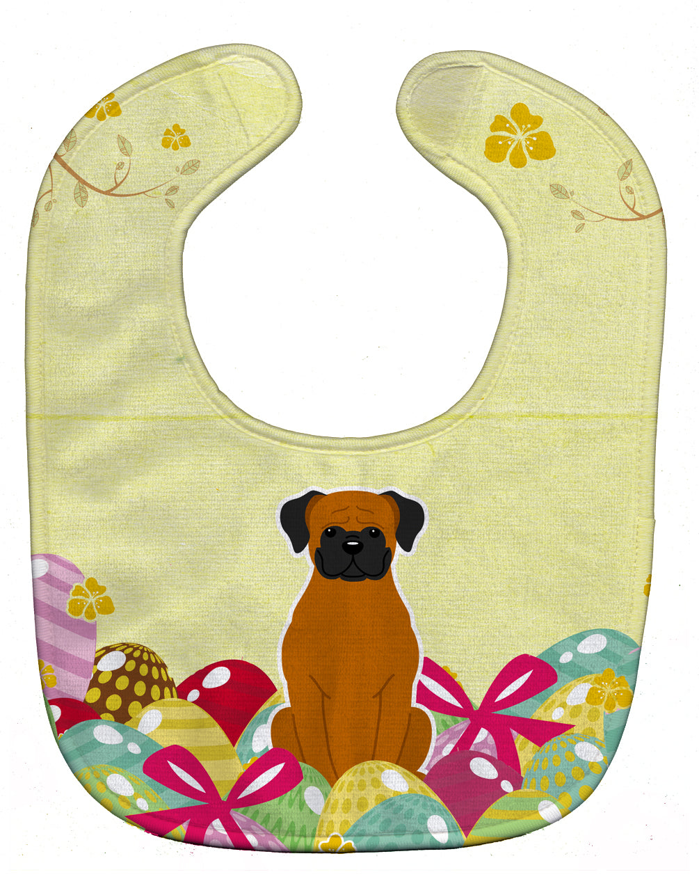 Easter Eggs Fawn Boxer Baby Bib BB6115BIB - the-store.com