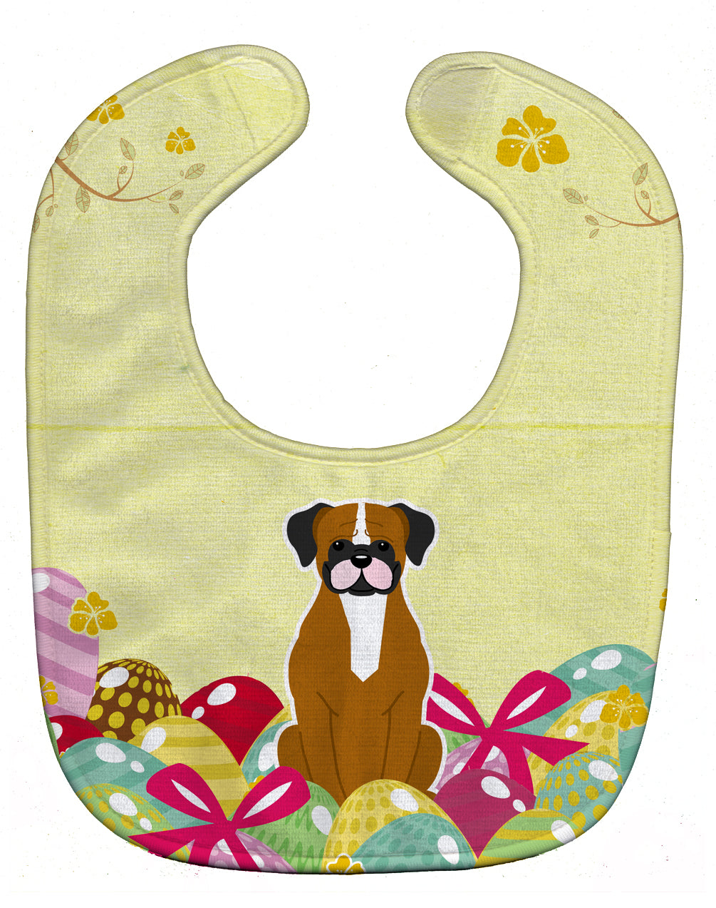 Easter Eggs Flashy Fawn Boxer Baby Bib BB6116BIB - the-store.com