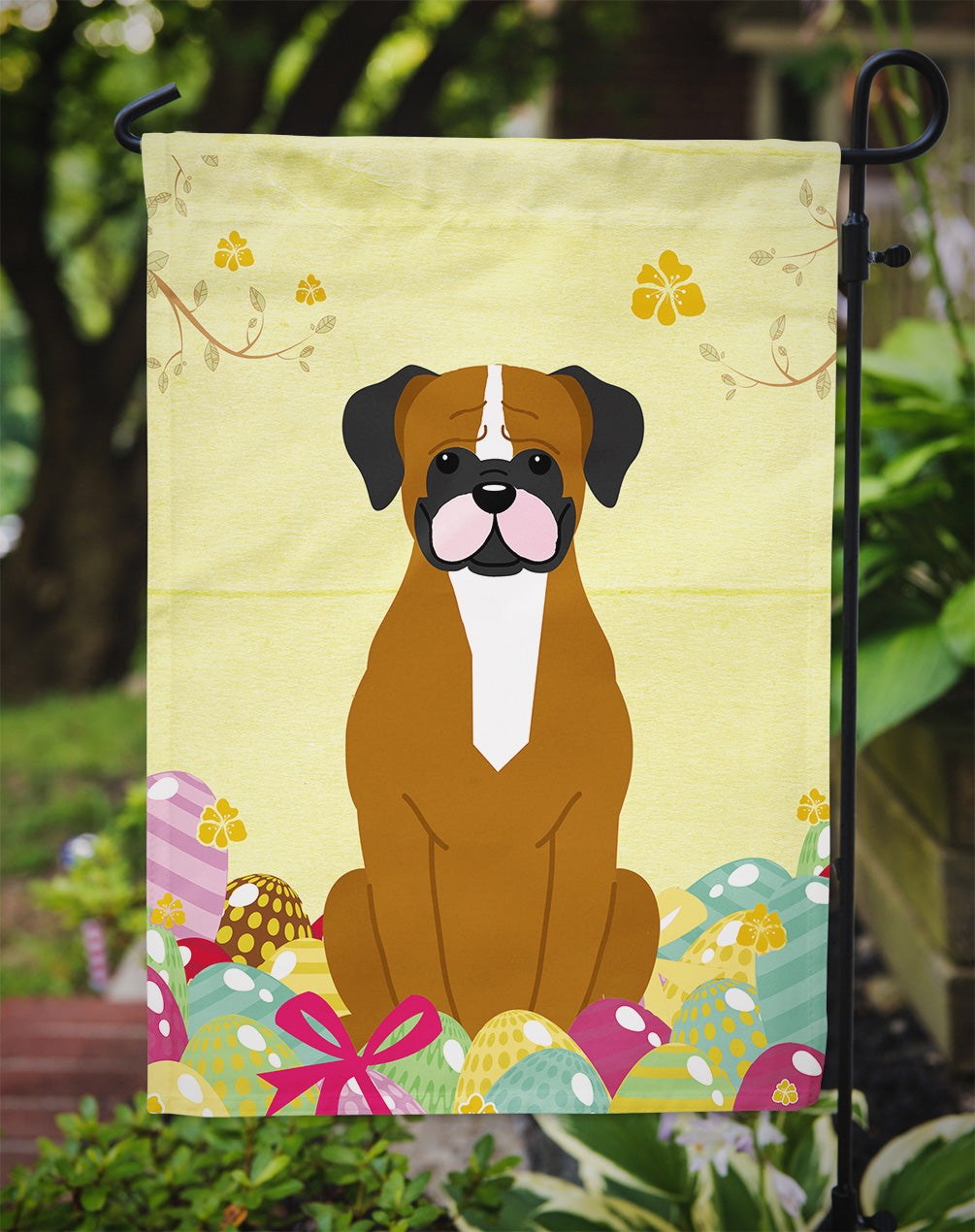 Easter Eggs Flashy Fawn Boxer Flag Garden Size BB6116GF  the-store.com.