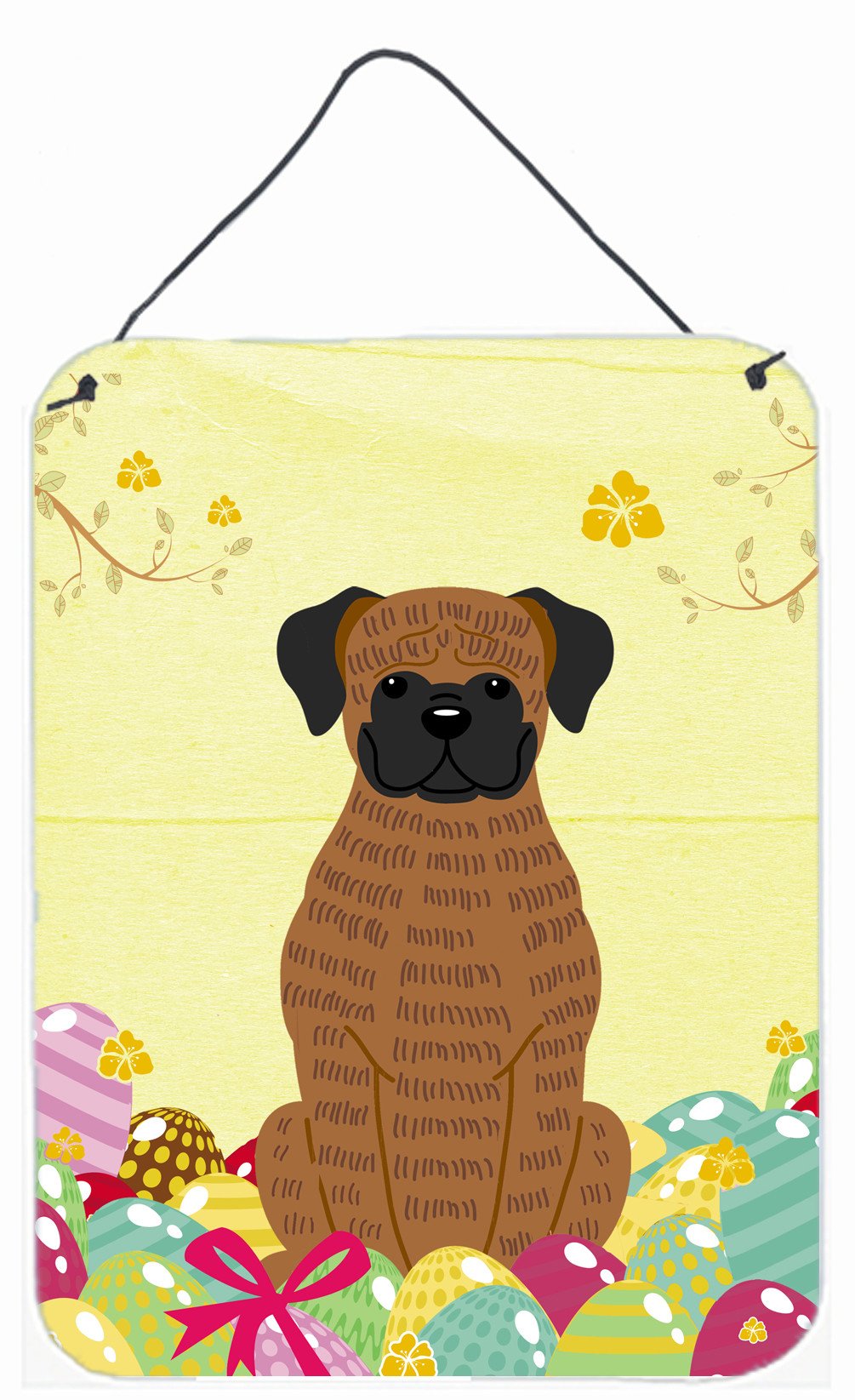 Easter Eggs Brindle Boxer Wall or Door Hanging Prints BB6117DS1216 by Caroline&#39;s Treasures