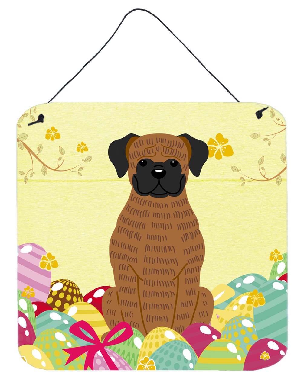 Easter Eggs Brindle Boxer Wall or Door Hanging Prints BB6117DS66 by Caroline's Treasures