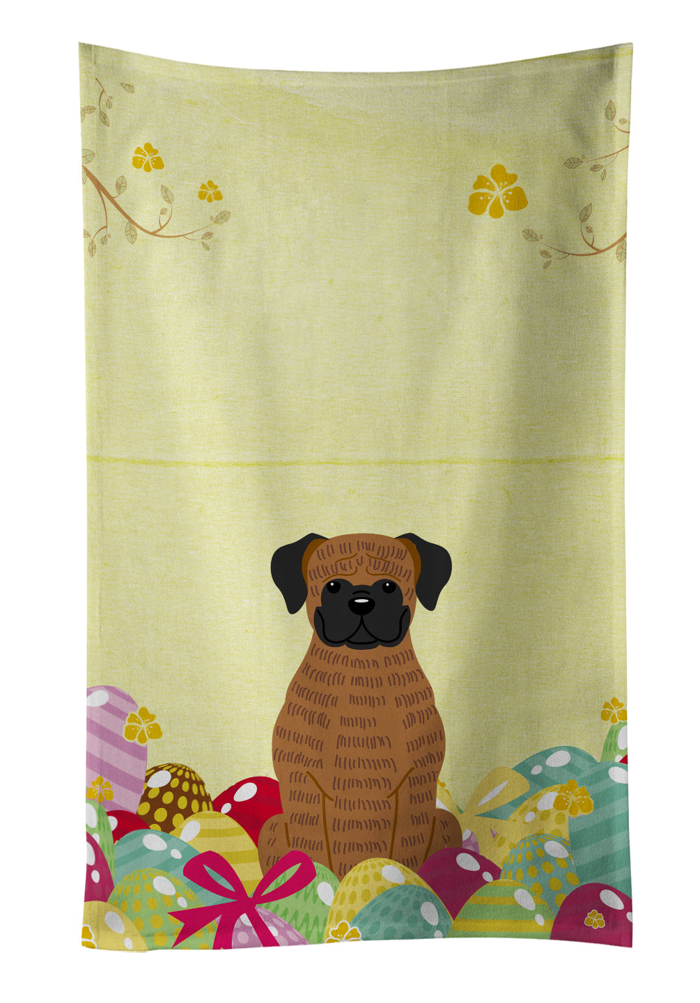 Easter Eggs Brindle Boxer Kitchen Towel BB6117KTWL - the-store.com