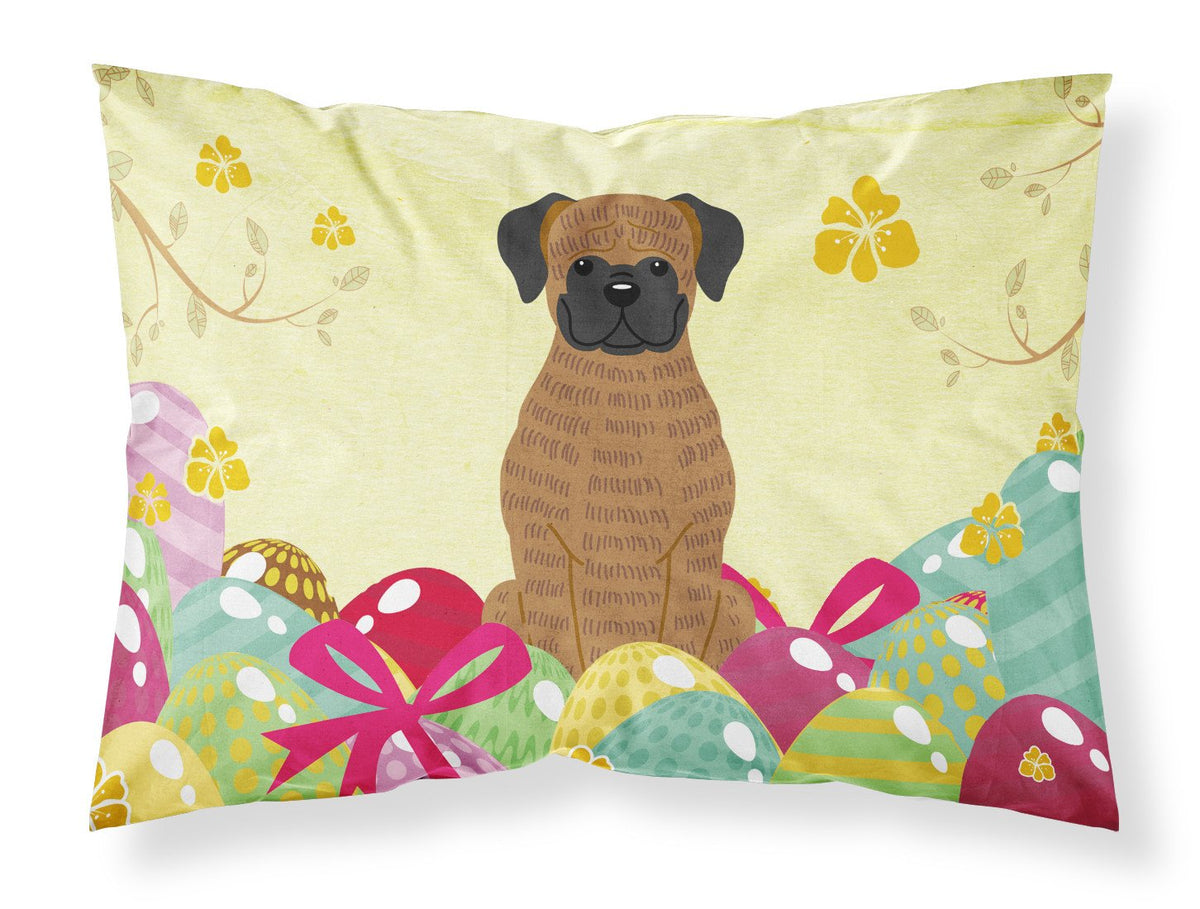 Easter Eggs Brindle Boxer Fabric Standard Pillowcase BB6117PILLOWCASE by Caroline&#39;s Treasures